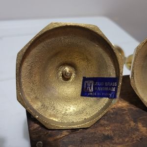 Miniature brass candle holders